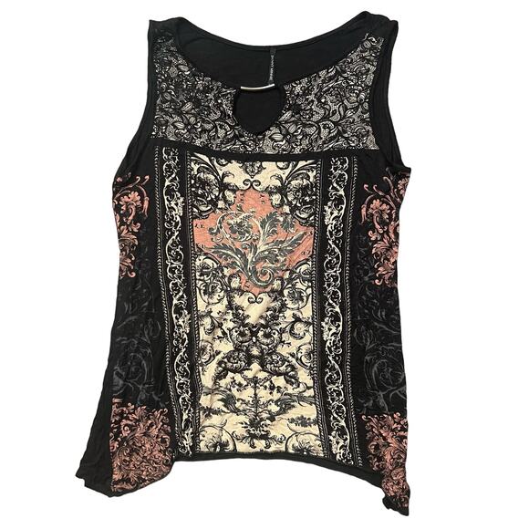 Vintage Y2K Skinny Minnie Size Medium Graphic Print Long Tank Top Metal Accent - Picture 1 of 7